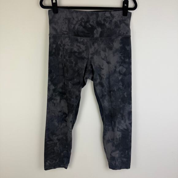 Lululemon Align Womens High Rise Diamond Tie Dye Dark Grey Crop 22" Leggings 12 - Picture 1 of 9